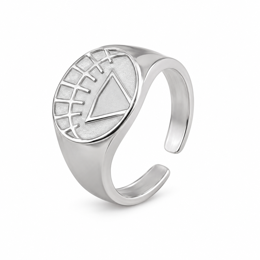 White Lantern Power Ring – Life with a silver-tone emblem and open band